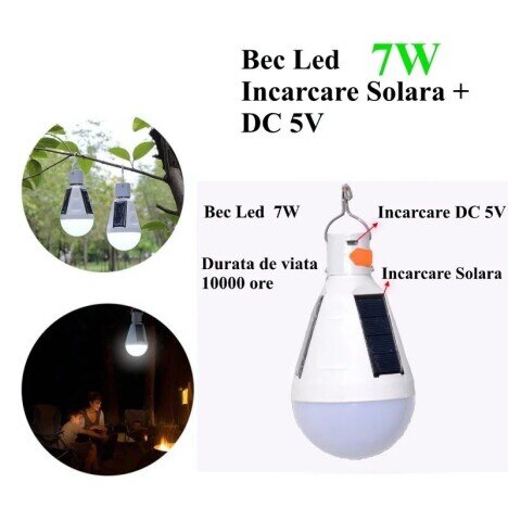 BEC LED 7W CU INCARCARE SOLARA + DC 5V